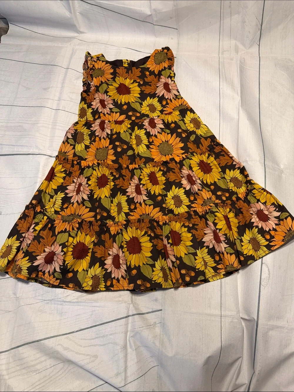 Gymboree Sunflower Tiered Skater Skirt - Brown, Yellow & Orange